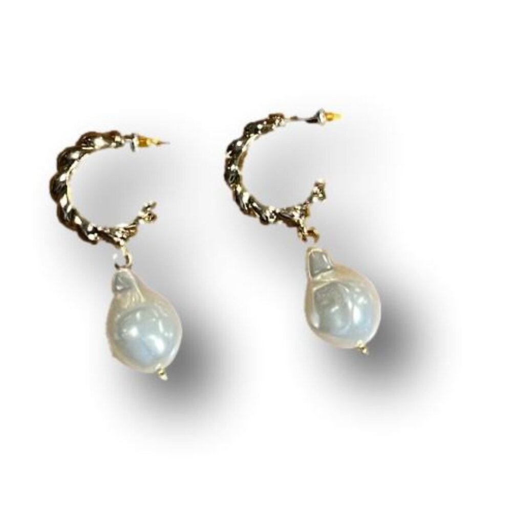 BOGO Large Pearl and Hoop Dangle Earring